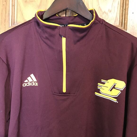 adidas Central Michigan Chippewas Adult Large 1/4 Zip LS Pullover Football NCAA - Picture 4 of 14